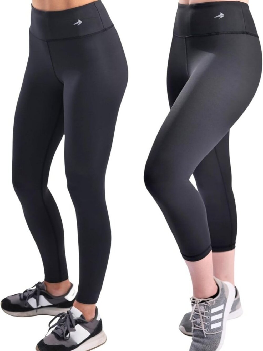High-Waisted Tummy Control Compression Leggings & Capri Yoga Pants Bundle